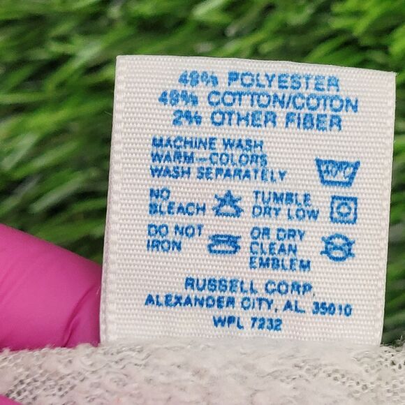 Vintage 1987 JERZEES Cropped Sweatshirt Womens L 21x14 Gray - Picture 5 of 14